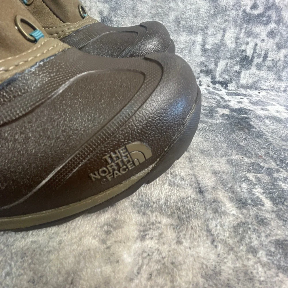 The North Face Womens 10 Chilkat III Winter Boots Brown Tan Leather Rubber